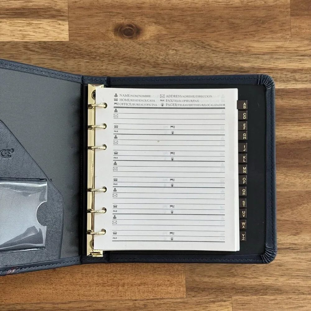 Mead Cambridge 1995 Vintage Professional Address Book Faux Leather Navy Blue New